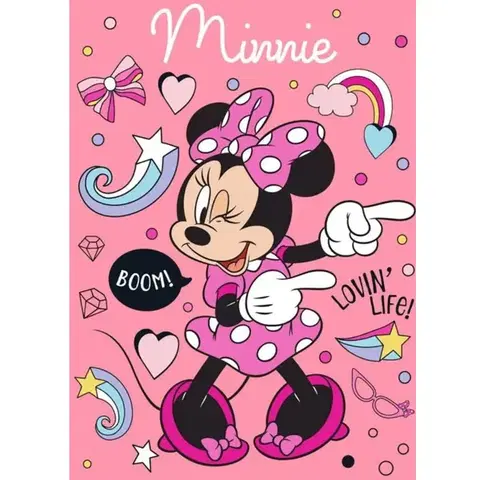 Deka detská flecee Minnie ružová 140x100cm Faro Tiahome
