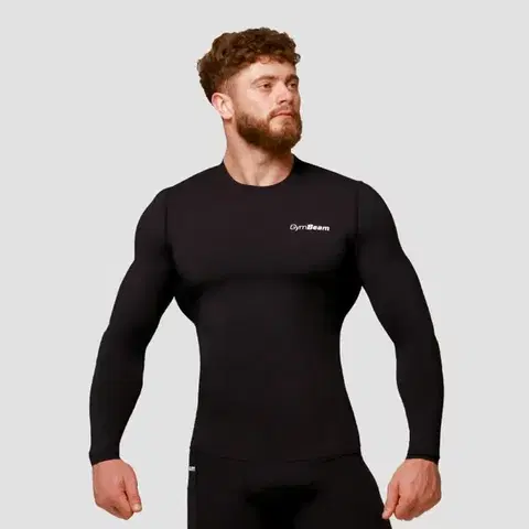 GymBeam Kompresné tričko s dlhým rukávom Mid Black  S