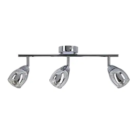 Stropná lampa Virginia s chrómovým pásikom, zrkadlové tienidlo e14