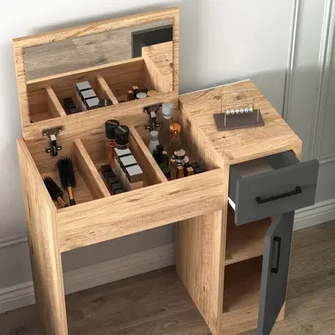 Toaletný stolík Inci - Atlantic Pine, Anthracite