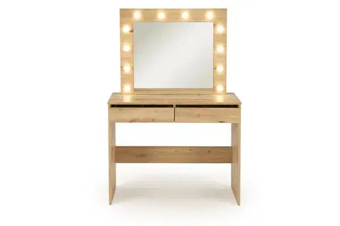 Toaletný stolík HOLLYWOOD s LED osvetlením 94 cm dub artisan