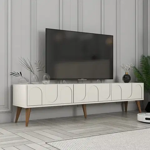 TV stolík Lyon 44 - Cream, Walnut