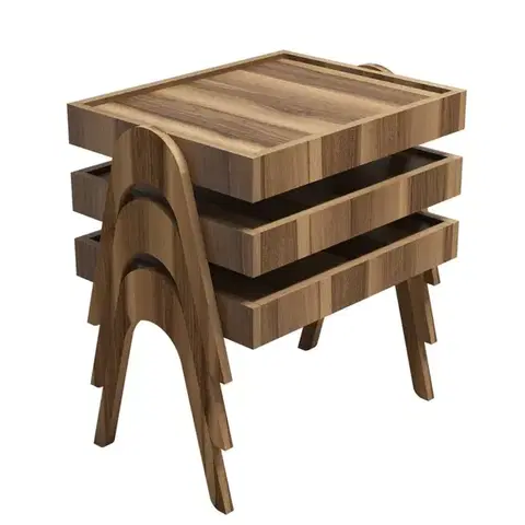 Sada odkladacích stolíkov (3 kusy) Roma - Walnut