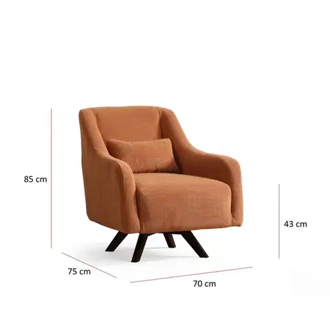 Kreslo ušiak Hera - Orange, Black