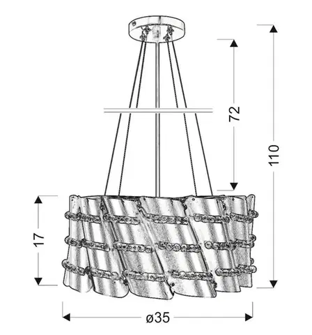 Závesná lampa s kovovým tienidlom a korálkami 60W Smile