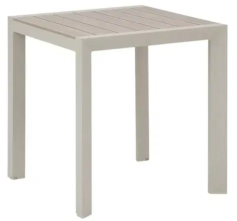 Hliníkový stolík VANCOUVER 70x70 cm (ivory/efekt dreva)