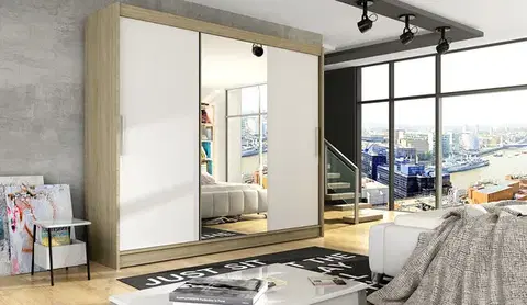 AZTON I šatníková skriňa sonoma biela