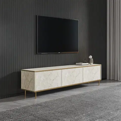 TV stolík Imaj - Travertine, Gold