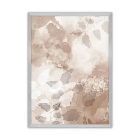 Dekoria Plagát Beige Art, 21 x 30 cm, Ramka: Srebrna