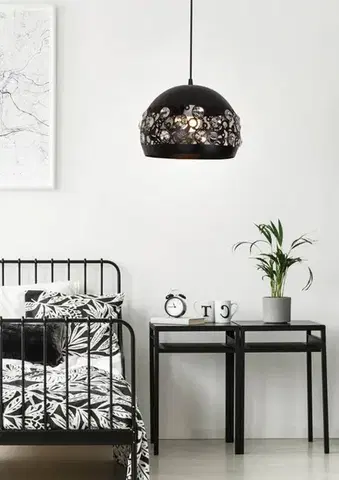 Závesná stropná lampa 1X40W E27 čierna JOLINA
