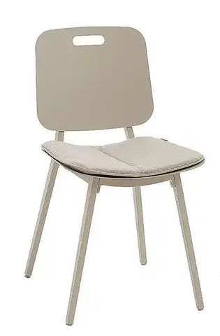 Hliníková stolička SORELLA vr. podsedáku (ivory)