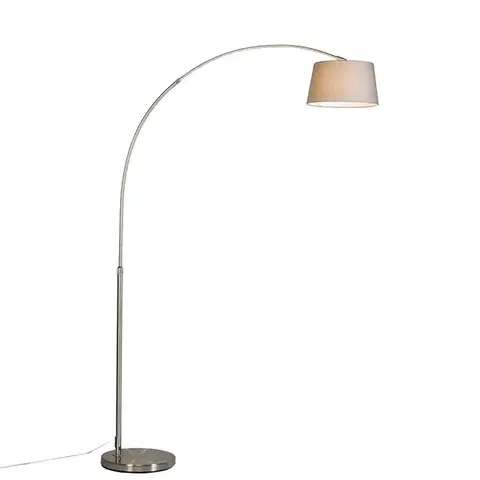 Inteligentná oblúková lampa s oceľovým tienidlom sivá vrátane WiFi A60 - Arc Basic