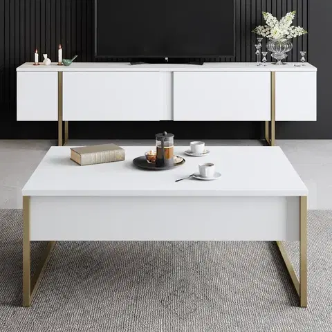Konferenčný stolík Luxe - White, Gold