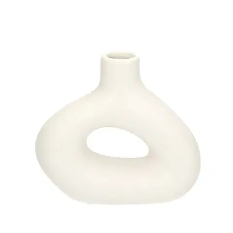 Dekoria Váza Unico 16cm white, 17,5 x 6,5 x 18 cm