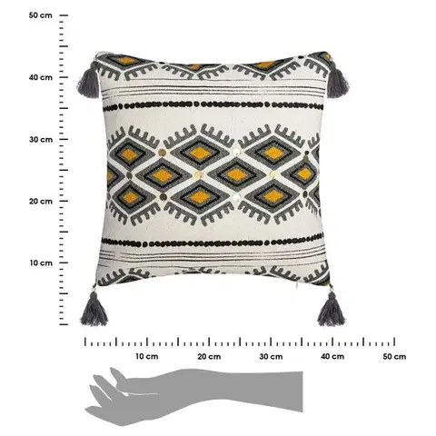 Bavlnený povlak na vankúš Aztec 40x40 cm biely