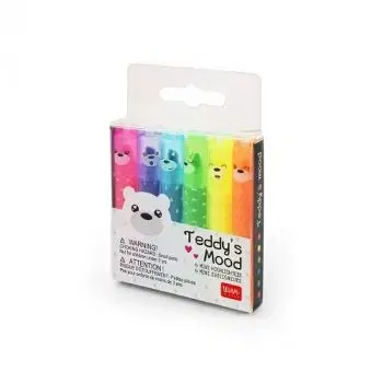 Legami Sada mini zvýrazňovačov Teddy´s Mood 6ks EXTRAORDINARY STATIONERY - Legami