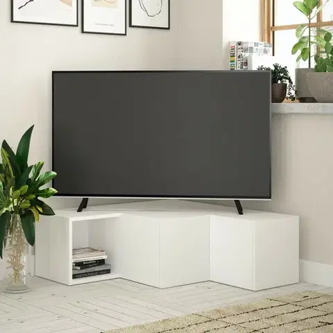 Televízny stolík Compact White