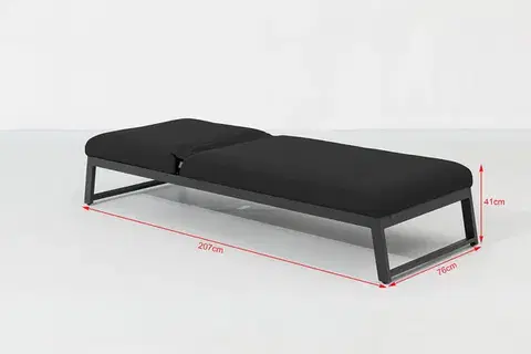 Luxusné hliníkové lehátko MELIA LIKA TEX (antracit)