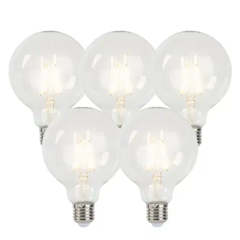 Sada 5 stmievateľných LED žiaroviek E27 G95 5W 470lm 2700K