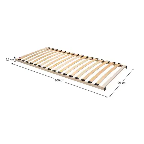 KONDELA Monna New lamelový rošt 90x200 cm brezové drevo / plast