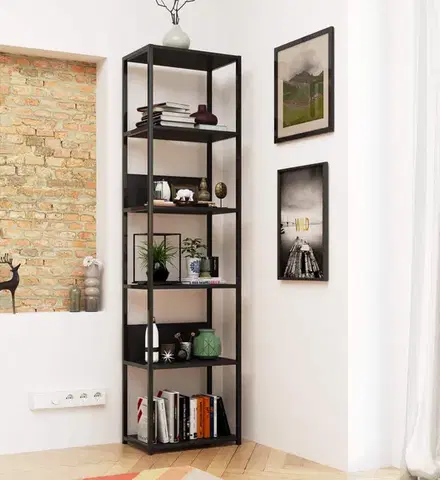 Regál LOFT 50 cm čierny