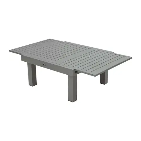 DEOKORK Hliníkový stôl rozkladací aj výškovo nastaviteľný 90/150x90 cm TITANIUM (2v1)