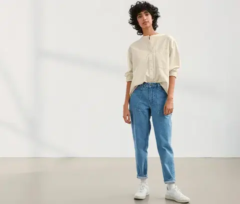 NAH/STUDIO košeľová blúzka | bavlna, nefarbená