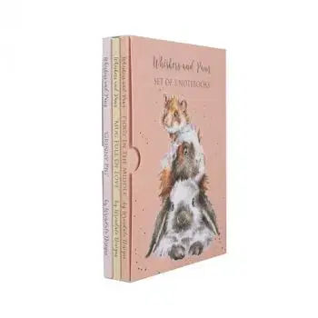 Sada zápisníkov "Whiskers and Paws" Wrendale Designs, 3 ks - králik, morčiatko, škrečok