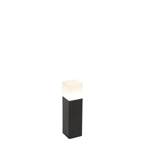 Stojaca vonkajšia lampa čierna s opálovou bielou 30 cm - Denmark