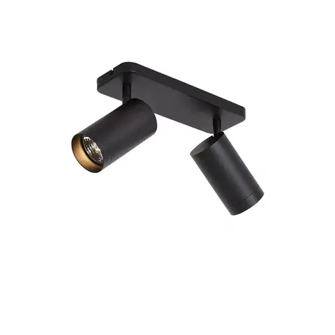 Moderné stropné svietidlo čierne 2-svetlové GU10 70mm - Jeana Luxe