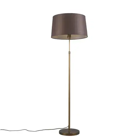 Inteligentná stojaca lampa bronzová s hnedým tienidlom 45 cm vrátane Wifi A60 - Parte