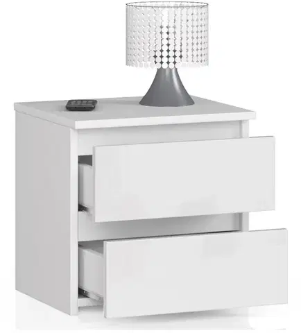 Nočný stolík CL2 40 cm biely lesk