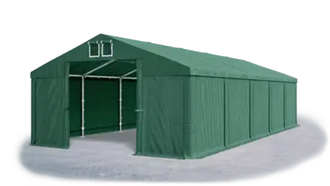 Skladový stan 5x10x2,5m strecha PVC 560g/m2 boky PVC 500g/m2 konštrukcie ZIMA PLUS Zelená Zelená Zelená
