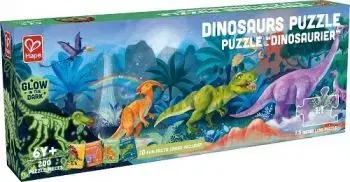 Metrové puzzle svietiace Dinosaury HAPE - Hape