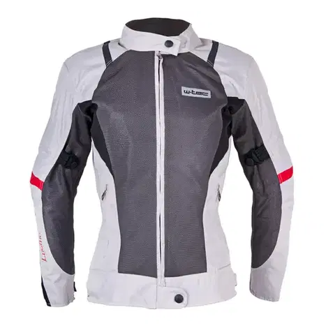 Dámska letná moto bunda W-TEC Lucina Farba šedá-krémovo biela, Veľkosť XS