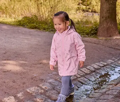 Detská softshellová bunda, trblietavá