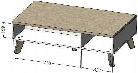 Konferenčný stolík Lotta 110 cm dub wotan/čierny