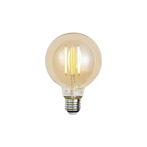 Inteligentná stmievateľná LED žiarovka E27 G95 zlatá 7W 806 lm 1800-6500K