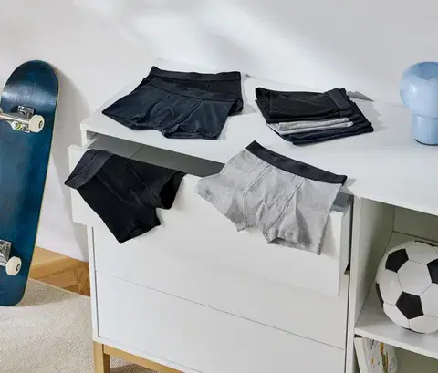Detské boxerky, 7 ks, čierne
