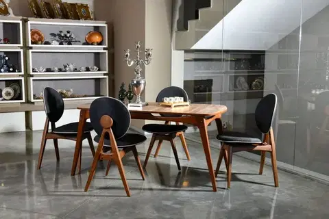Set stola a stoličiek (5 kusov) Touch Wooden - Anthracite