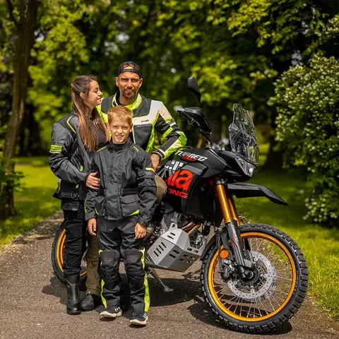 Detská rastúca letné moto bunda W-TEC Pinapoco Farba čierna-fluo, Veľkosť S/M