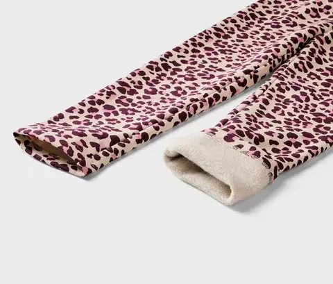 Detské termolegínsy, 2 ks, leopardie a svetlofialové