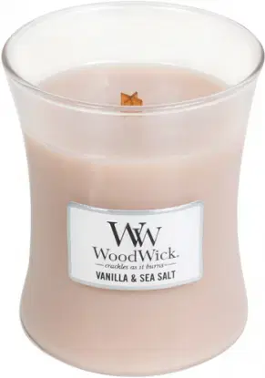 WoodWick sviečka stredná Sea Salt Vanilla