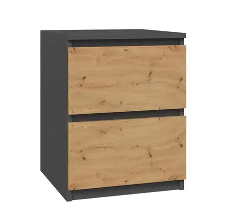 2W nočný stolík, antracit/ dub artisan