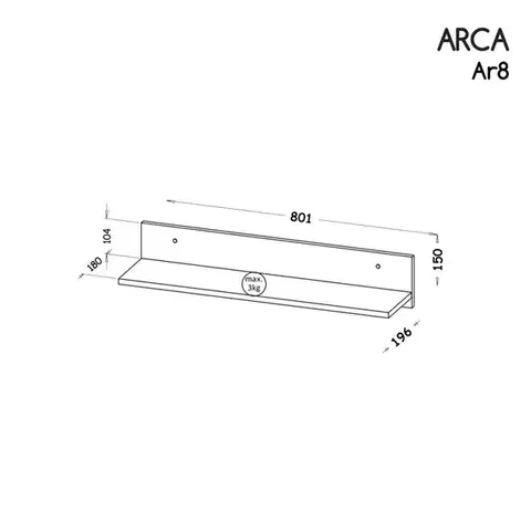 Dolmar Polica ARCHA AR8 Farba: Biela