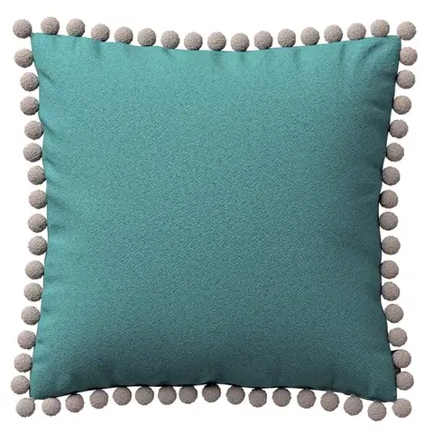 Dekoria Kamil s úchytom, zelené a biele pruhy (1,5 cm), 50 x 50 x 10 cm, Quadro, 144-35