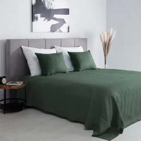Dekoria Prehoz Linen 260x260cm zelený, 260 x 260 cm