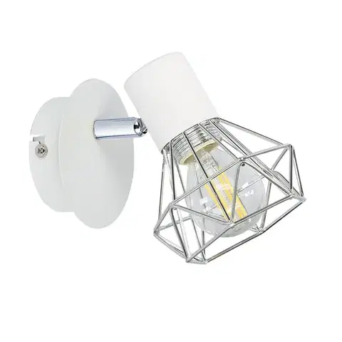 Nástenná lampa 1X40W E14 biele tienidlo chróm VERVE