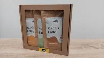Nu3o Darčekové balenie Cacao latte, matcha latte, kurkuma latte