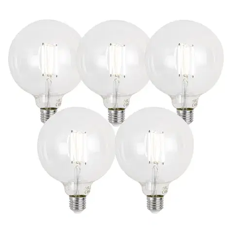 Sada 5 inteligentných stmievateľných LED žiaroviek E27 G125 číra 7W 806 lm 2700-6500K Zigbee